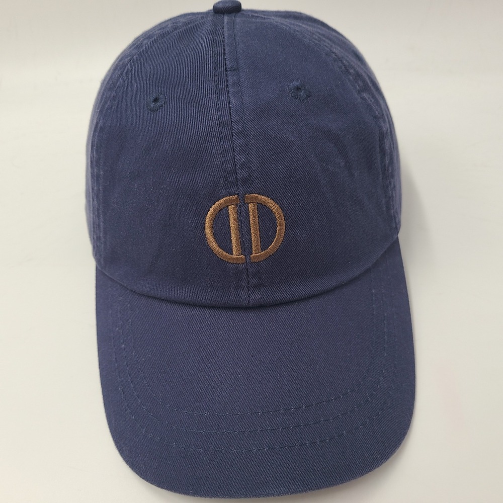 David Donahue Hat Strapback Adams Blue Brown Logo Leather Strap Dad Cap Men